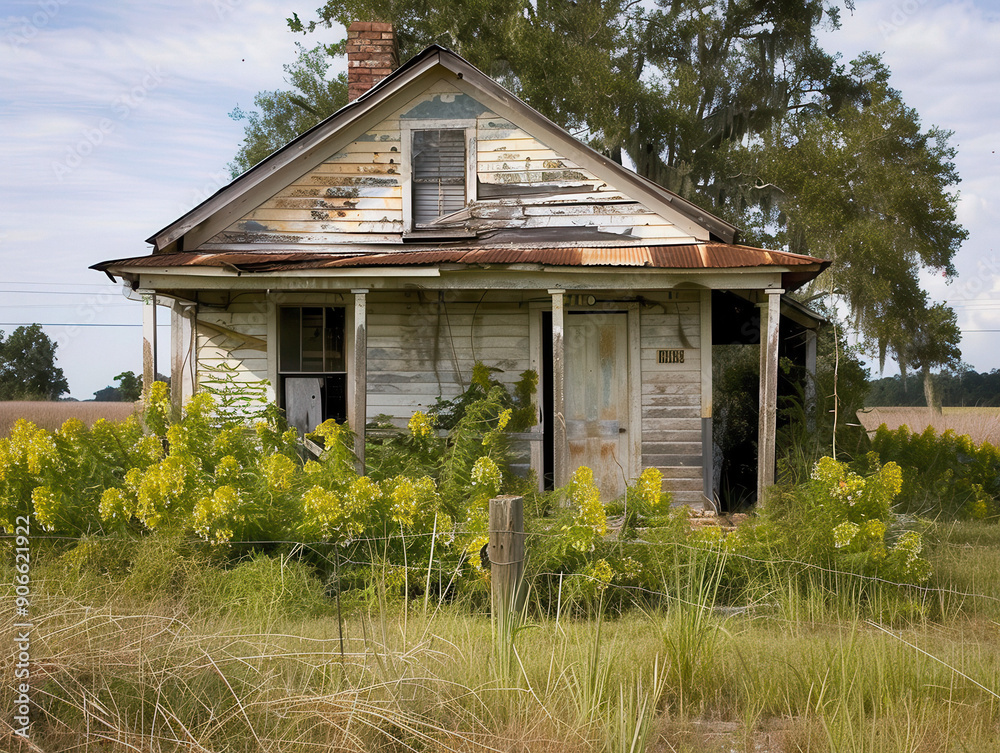 Abandoned Shack - Detailed Rural Architecture Illustration Abandoned Shack - Detailed Rural Architecture Illustration