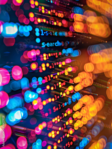 A cluster of colorful light...