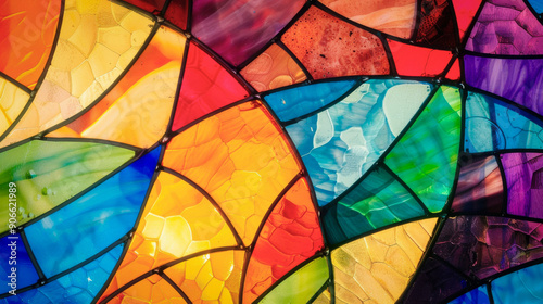 Vivid Stained Glass Abstrac...