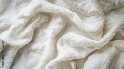 Textured White Linen Backgr...