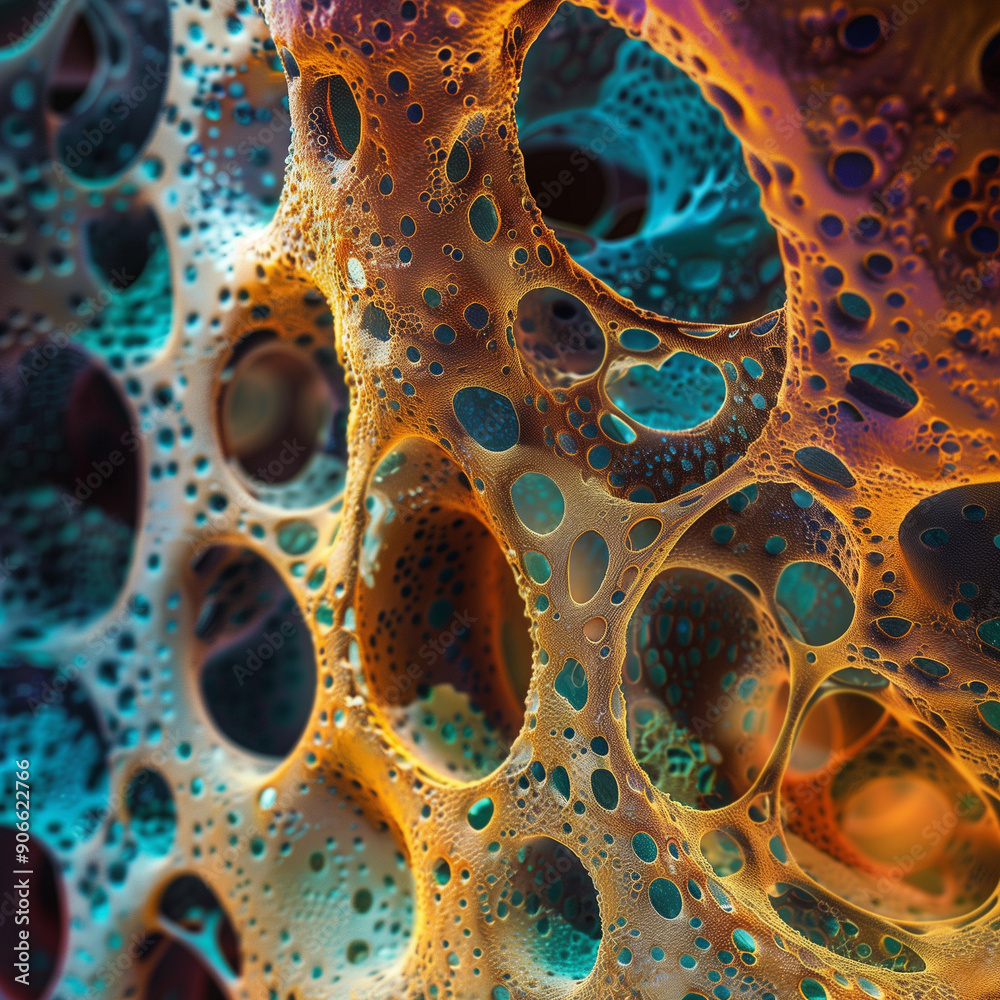 Intricate cell structures under a microscope Intricate cell structures under a microscope