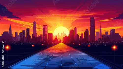 Sunrise Over Cityscape