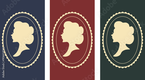 Bridgerton concept, Ladies from 18th-19th century, Wallpaper vector. Phone wallpaper, Vector illustration. Trendy background.	