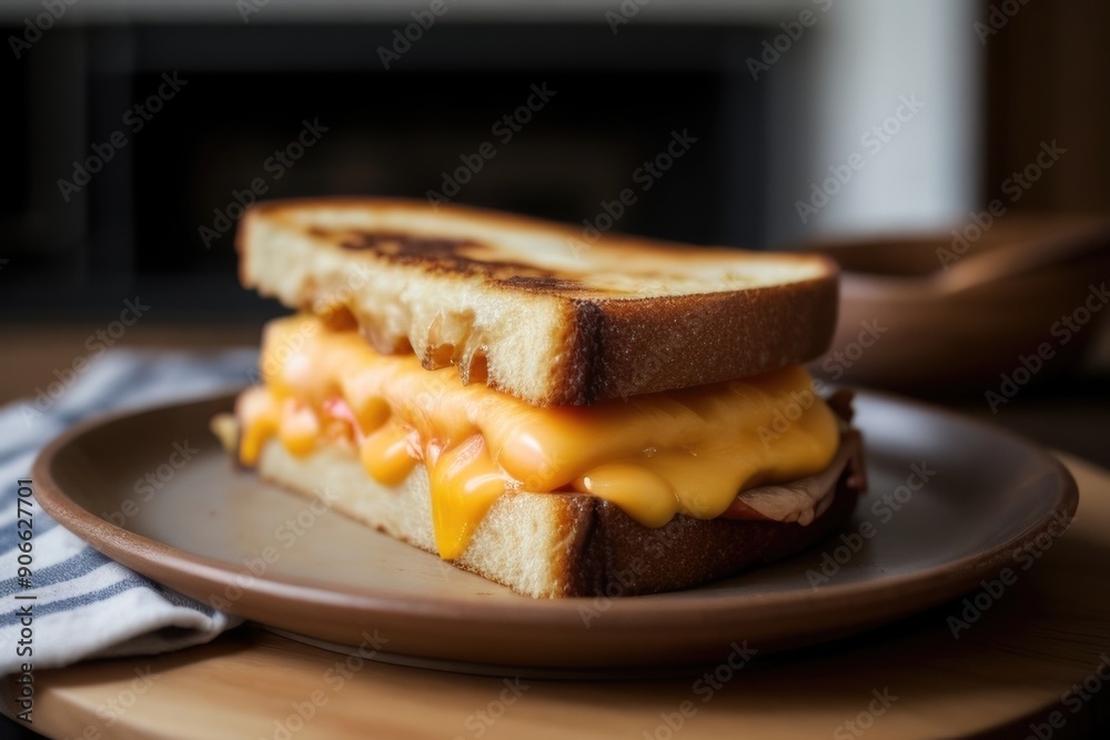 Grilled Cheese Sandwich over a blurry background Grilled Cheese Sandwich over a blurry background