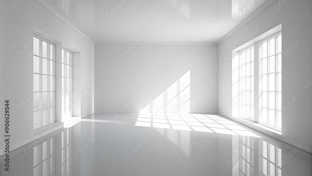 This captivating product mockup features a softly lit white studio with subtle window shadows, creating a dreamlike and elegant backdrop for your products. This captivating product mockup features a softly lit white studio with subtle window shadows, creating a dreamlike and elegant backdrop for your products.