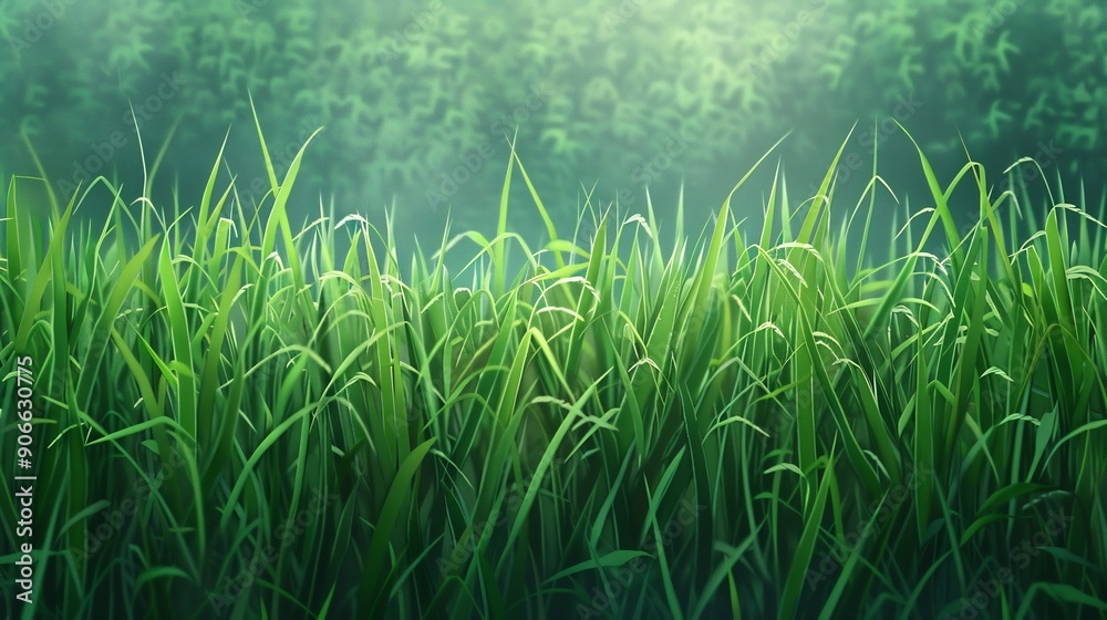 Green Grass Blades in Soft Light Green Grass Blades in Soft Light