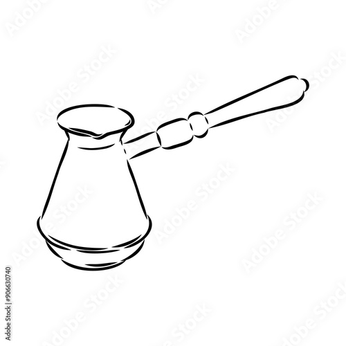 Turkish Coffee, coffee, sketch of coffee beans, vector