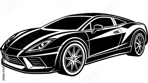 High-Quality Sports Car Silhouette Art for Luxury and Performance Graphics