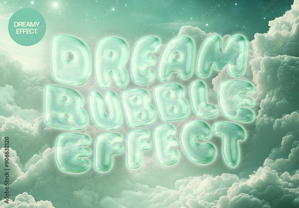 Green Clouds Text And Logo Effect Mockup With Generative AI Stock ...