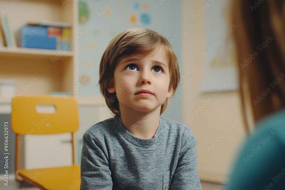An illustration depicting a child at an appointment with a speech therapist, focusing on learning to pronounce letters correctly. The scene shows a supportive and interactive environment An illustration depicting a child at an appointment with a speech therapist, focusing on learning to pronounce letters correctly. The scene shows a supportive and interactive environment