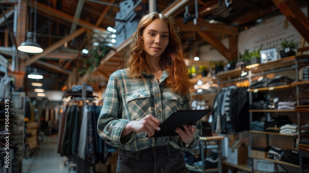 The woman with tablet