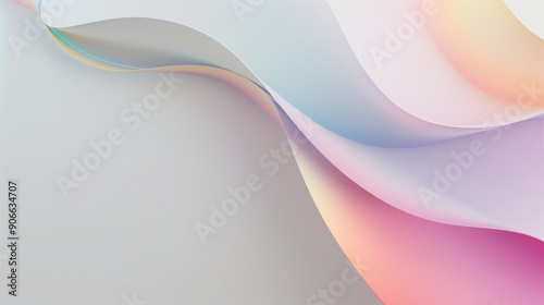 A curved, smooth surface with a gradient of pastel rainbow colors on a white background.