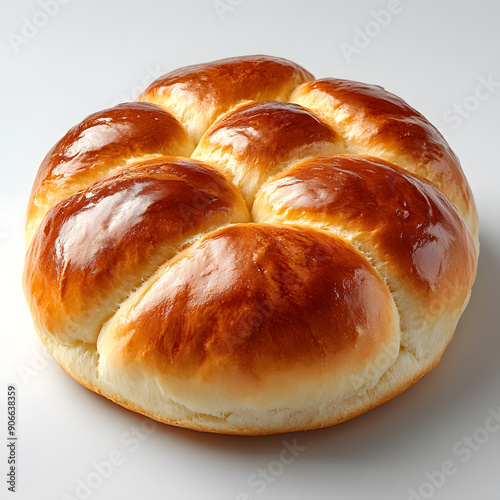 Brioche bun isolated on white background 