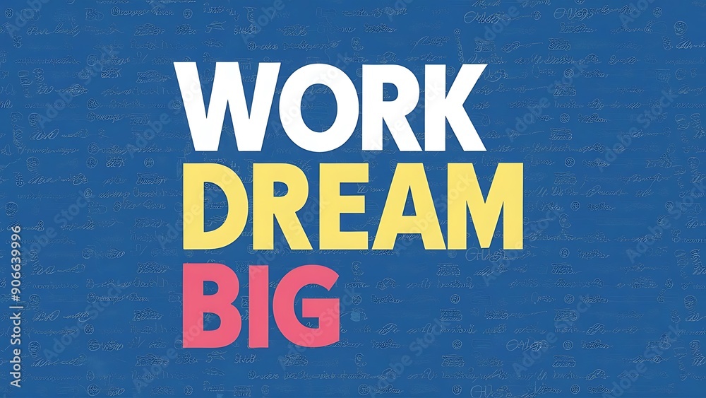 Fototapeta premium Work Hard Dream Big colorful background and text (T-shirt Design Motivational Quote, Illustration ,Typography)