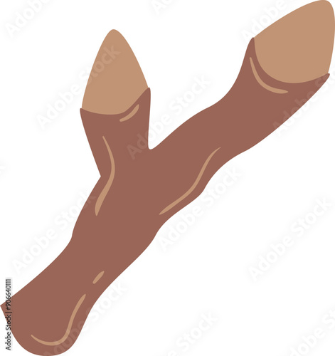 flat abstract brown branch with dried bud