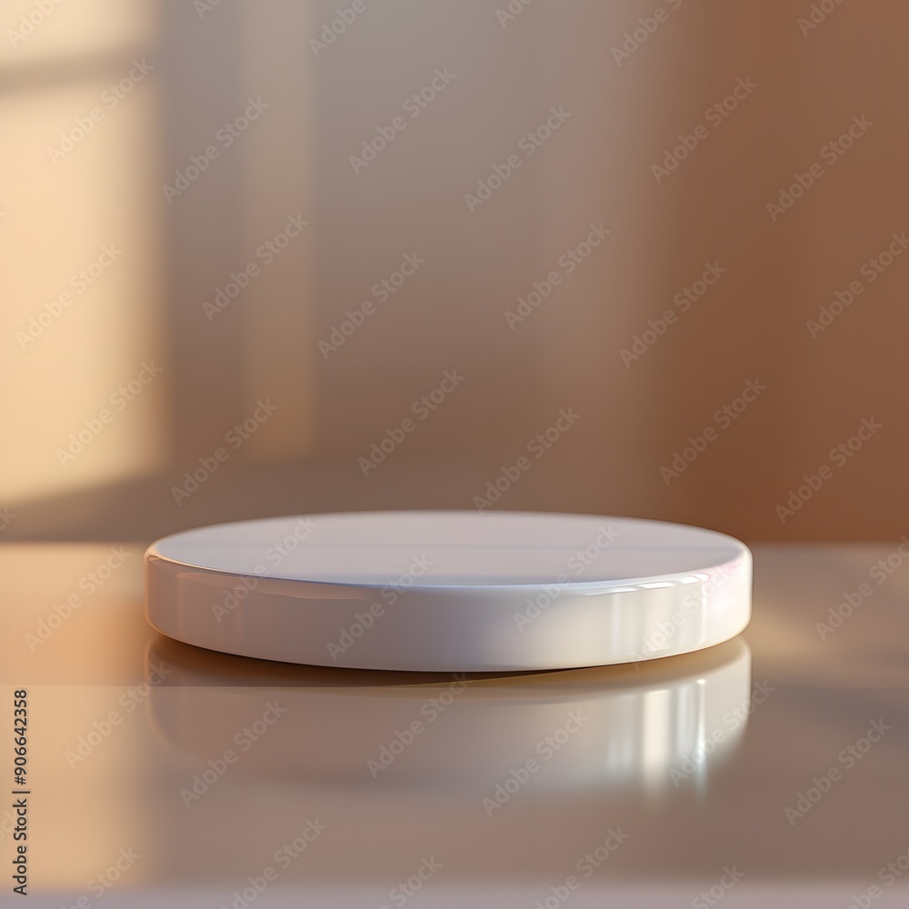 interior of a modern house with close up product display podium interior of a modern house with close up product display podium