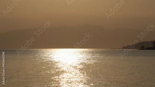 Sunset over the sea, Sambaqui, Florianópolis, Santa Catarina, Brazil.,