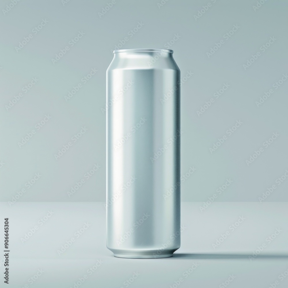 Medium shot of a Metal aluminum beverage drink can, isolated on a solid light pastel white background, Medium shot of a Metal aluminum beverage drink can, isolated on a solid light pastel white background,