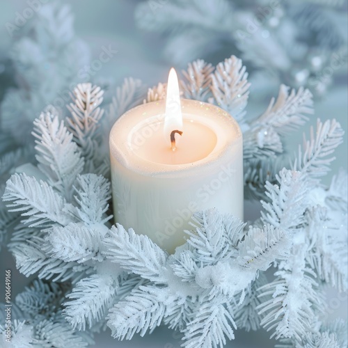 white candle in advent wreath.