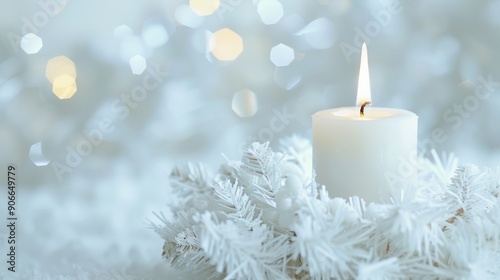 white candle in advent wreath.