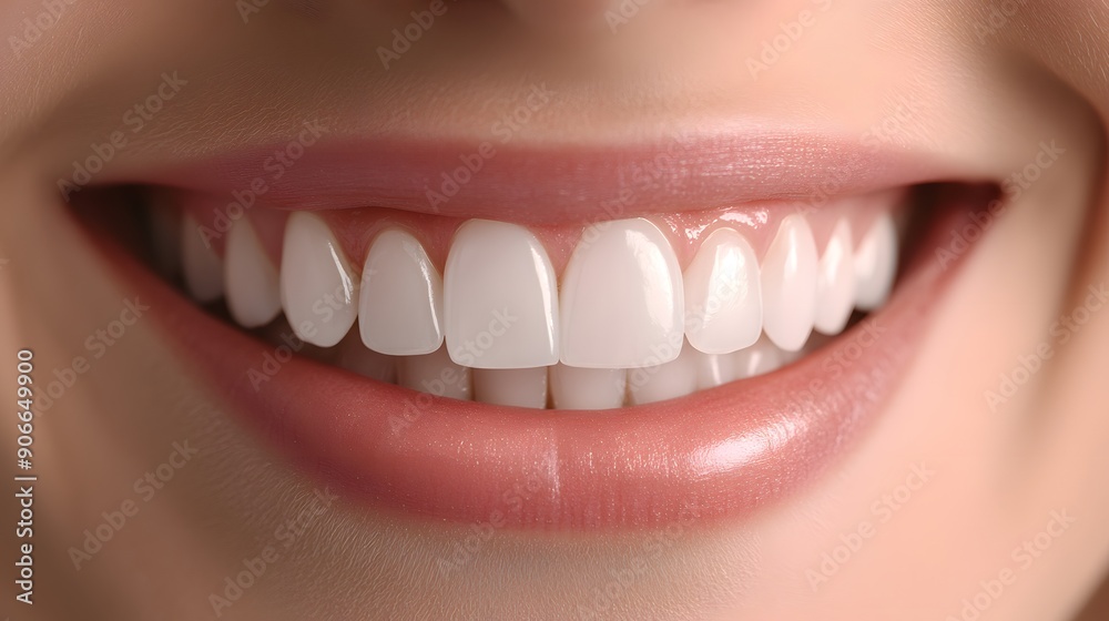 Close-up of perfect smile, pearly white teeth, healthy pink gums, soft full lips, flawless dental aesthetics, macro photography, dental perfection, cosmetic dentistry, natural lighting. Close-up of perfect smile, pearly white teeth, healthy pink gums, soft full lips, flawless dental aesthetics, macro photography, dental perfection, cosmetic dentistry, natural lighting.