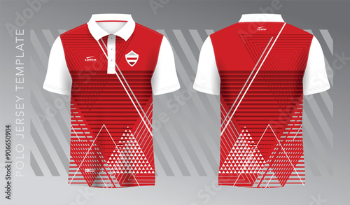 red sublimation shirt for polo sport jersey template
