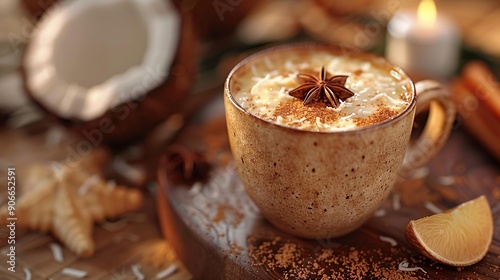 Warm Spiced Coconut Drink with Star Anise