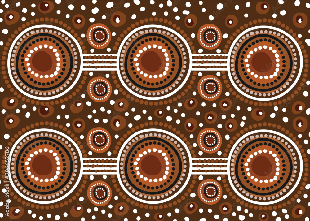 Fototapeta premium A digital artwork showcasing dot patterns drawn from Aboriginal artistic traditions