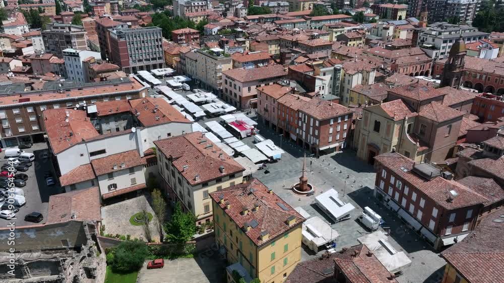 Aerial view of the historic center of the town of Sassuolo in the province of Modena Aerial view of the historic center of the town of Sassuolo in the province of Modena