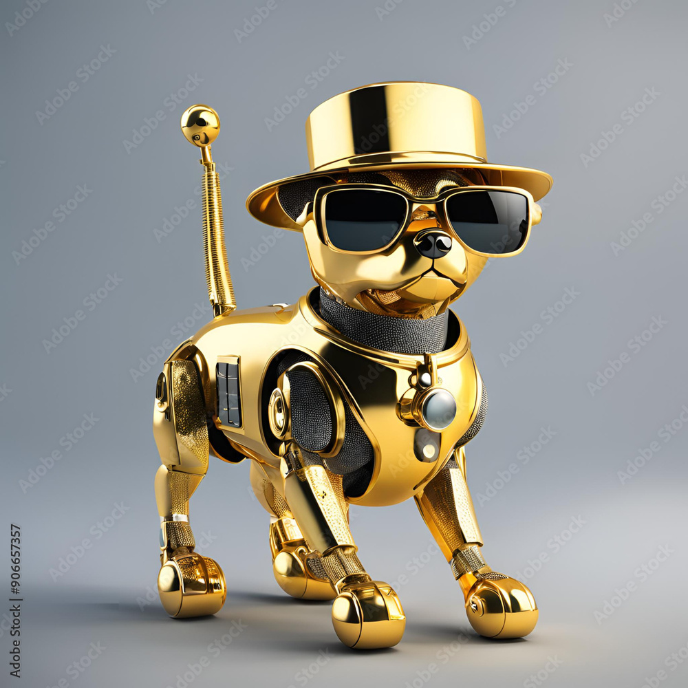 Naklejka premium robot with helmet