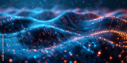 Digital Background Optimized for Technological Operations, Neural Networks, AI, Data Transfer, Encryption, Digital Archives, Audio-Visual Representations, and Scientific Research