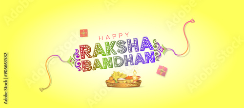 Vector Greeting card for Raksha Bandhan, Rakhi festival.