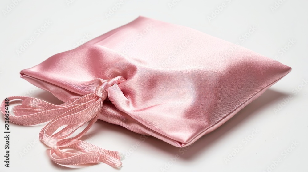 Pink satin gift pouch for storing jewelry or precious items Pink satin gift pouch for storing jewelry or precious items