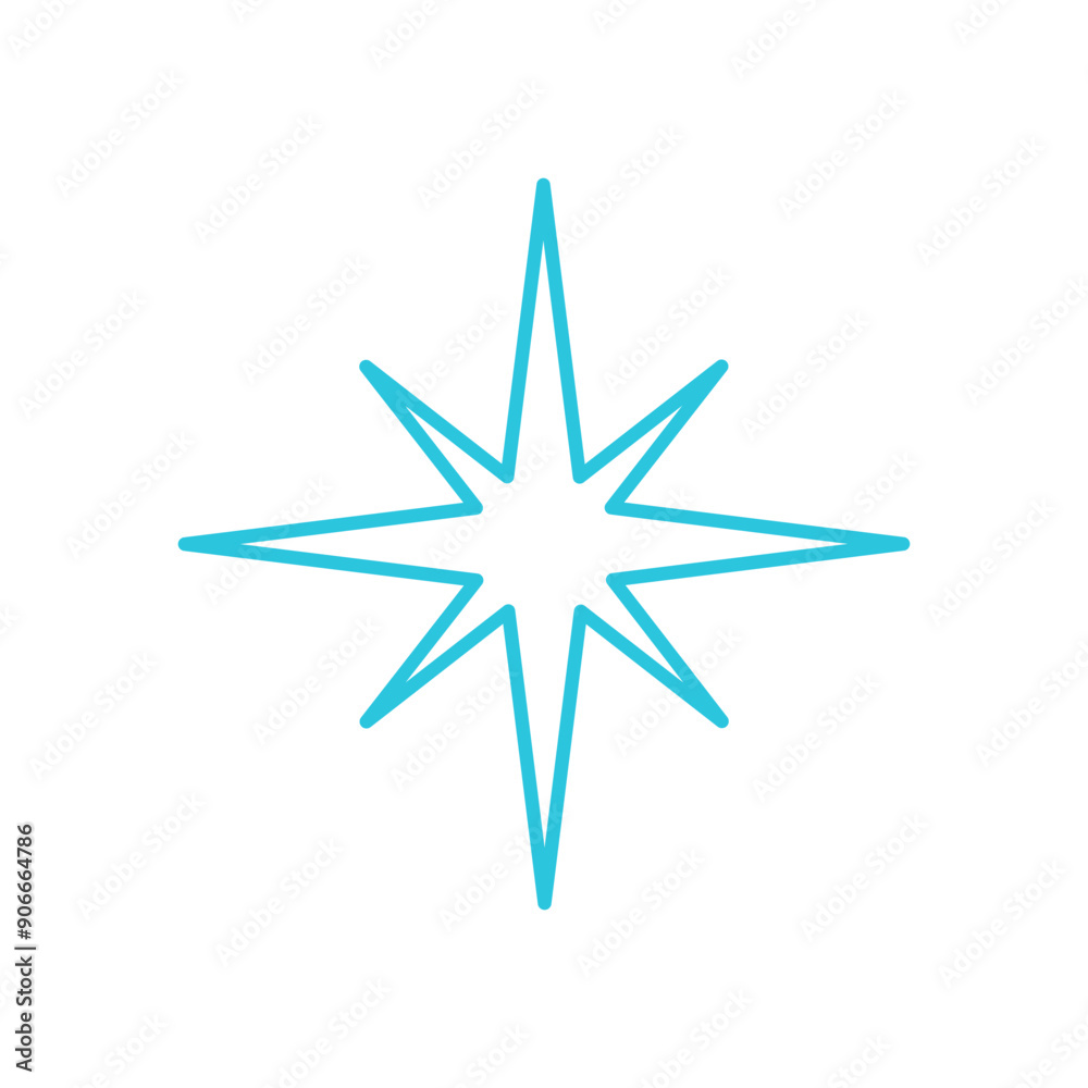 Guiding star icon. Isolated on white background. From blue icon set.