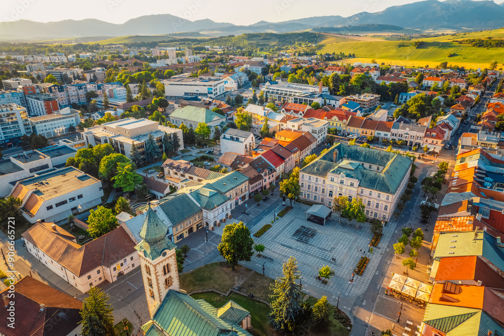Naklejka premium Liptov region in the backround with Liptovska mara lake and Tatras mountains around Liptovsky Mikulas, Slovakia