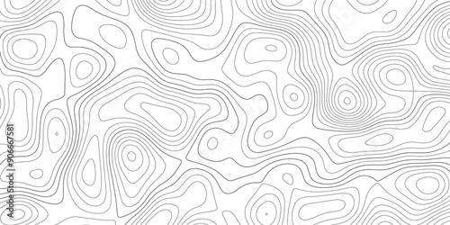 Abstract background wavy topographic line map. Contour geography map grid abstract backdrop. Seamless pattern and banner design. Modern and dynamic feel to topographic mapping vector illustration.