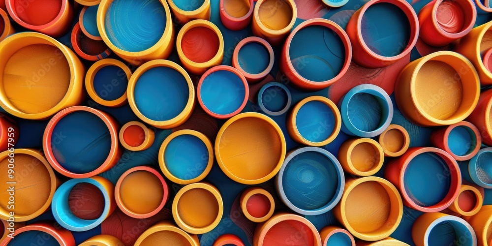 A creative arrangement of bowls in various colors and shapes, perfect for a decorative centerpiece or still life photography A creative arrangement of bowls in various colors and shapes, perfect for a decorative centerpiece or still life photography