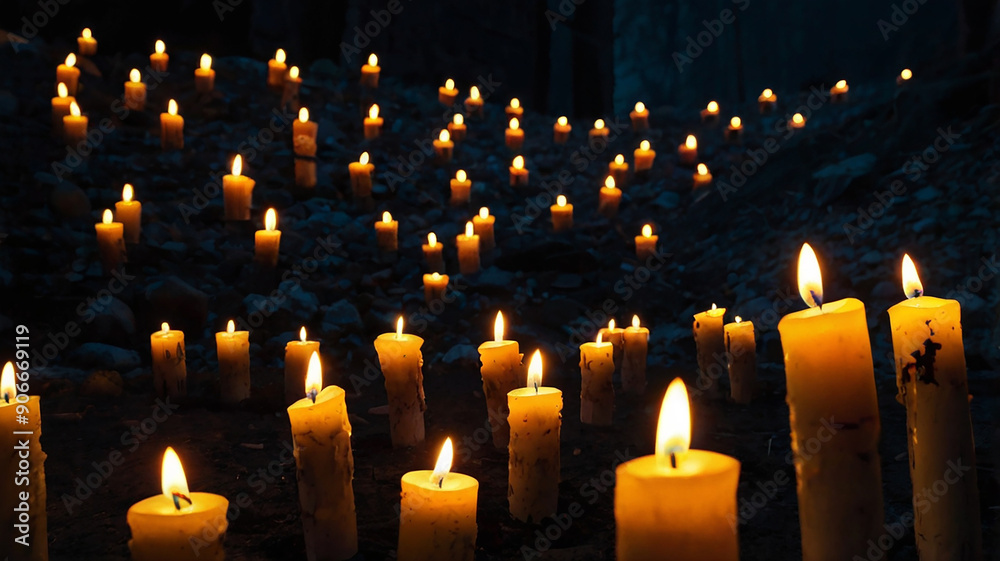 memories of candles burning in the darkness