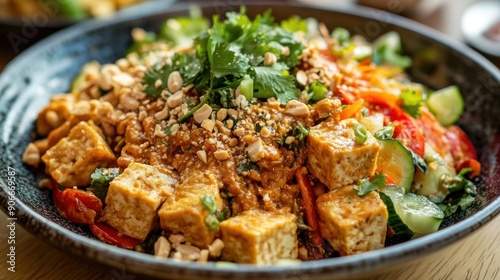 Tofu Salad with Peanut Sauce