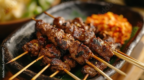 Delicious Grilled Meat Skewers photo