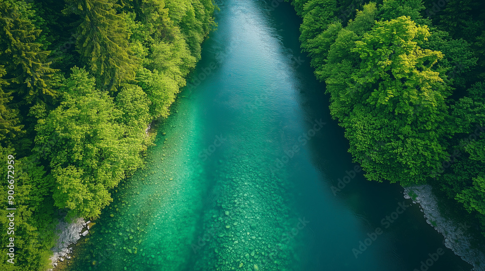 A pristine river with transparent waters meandering through a forest, showcasing the importance of water conservation and the splendor of nature.
A pristine river with transparent waters meandering through a forest, showcasing the importance of water conservation and the splendor of nature.