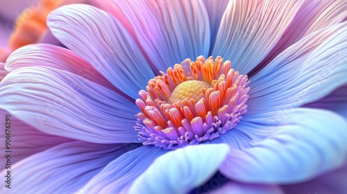 Close-up of a delicate flower with soft pastel colors