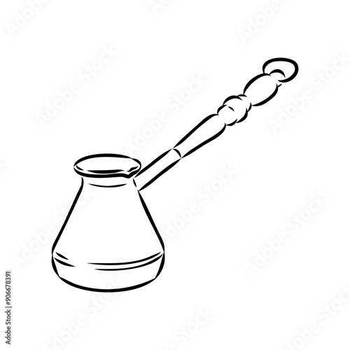 Turkish Coffee, coffee, sketch of coffee beans, vector