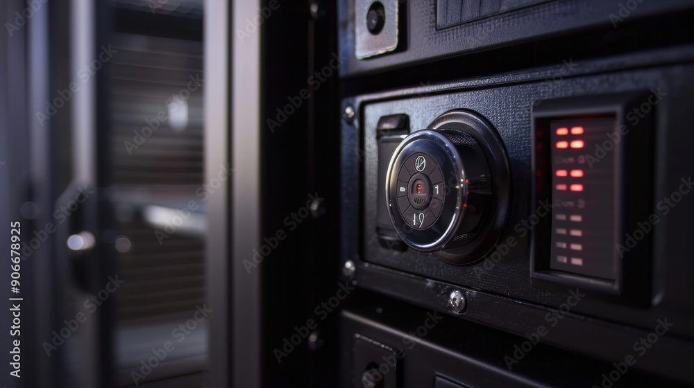 Fototapeta premium High-Tech Security: Digital Safe with Advanced Lock