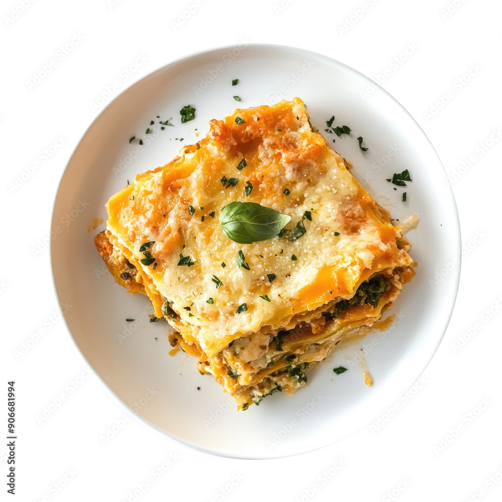 Butternut Squash Lasagna Isolated on a Transparent Background Butternut Squash Lasagna Isolated on a Transparent Background