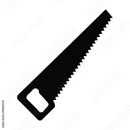 a silhouette of a hand saw  illustration 
