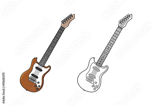 Electric Guitar Design Illustration vector eps format suitable for your design needs logo illustration animation etc