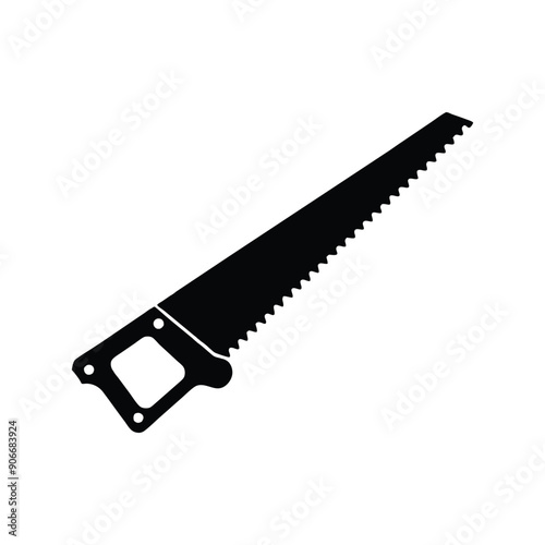 a silhouette of a hand saw  illustration 
