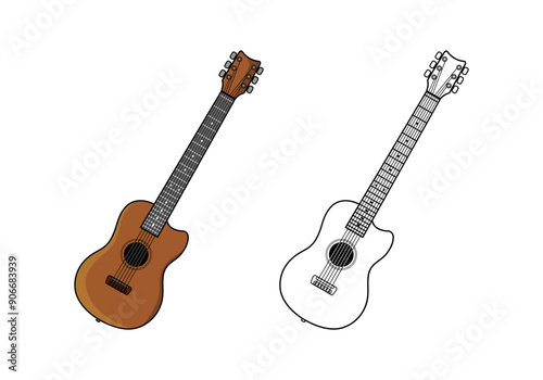 Acoustic Giutar Design Illustration vector eps format suitable for your design needs logo illustration animation etc