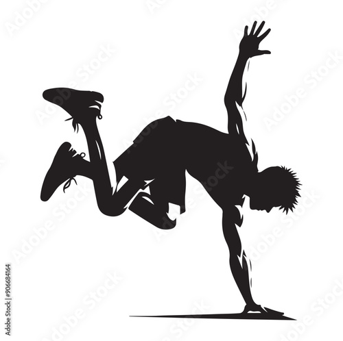 PARKOUR silhouette vector isolated on white background